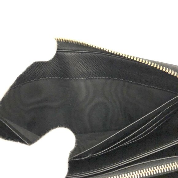 PRADA Logo Plate Mermaid Pattern Saffiano Leather Zippy Long Wallet/6BF0200 - Picture 7 of 8